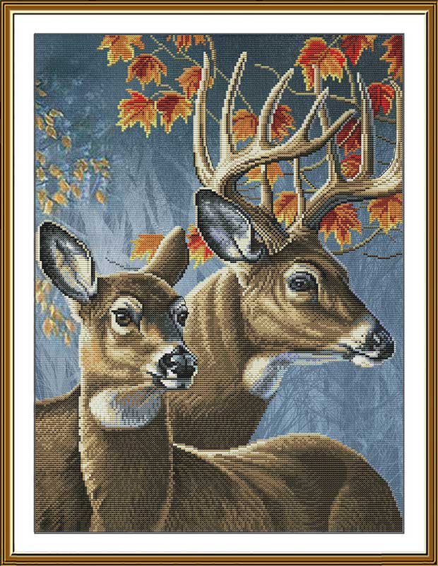 Photo Thread embroidery kit Nova Sloboda CP3421 Forest couple