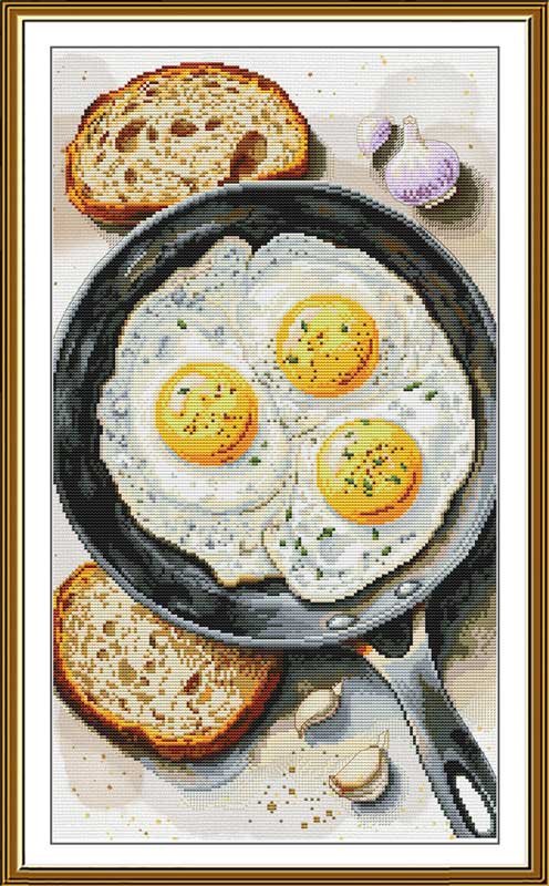 Фото Набір для вишивки нитками на канві з фоновим зображенням Нова Слобода СР3472 Ідеальний сніданок