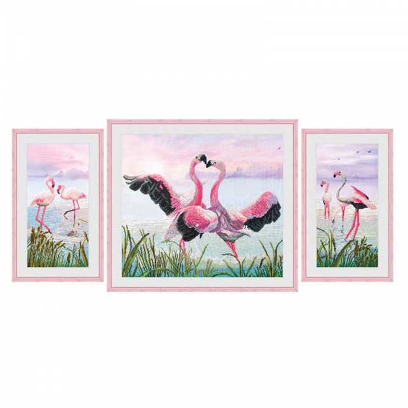 Photo Thread embroidery kit Nova Sloboda CP6550 Flamingo dance