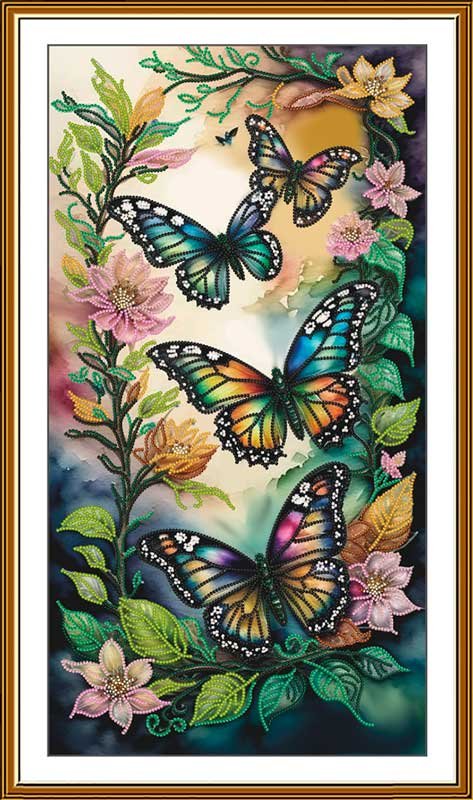 Foto Bead embroidery kit Nova Sloboda DK3378 Magic butterflies
