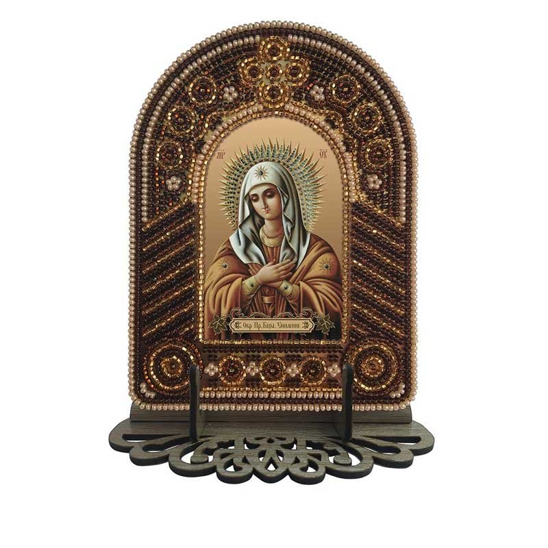 Photo Perforated base for beadwork icon  Nova Sloboda BKB1006 Image of the Most Holy Theotokos Tenderness