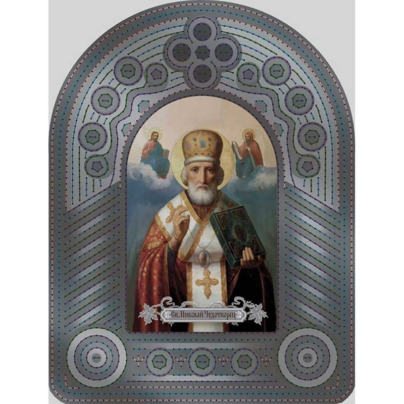 Фото 2 Перфорированная основа для вышивки бисером иконы Новая Слобода ВКВ2003 Святой Николай Чудотворец
