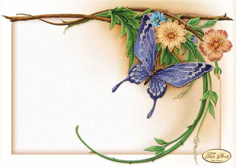 Фото Cхема для вишивки бісером Тела Артис ТА-086 Квіткова рамочка