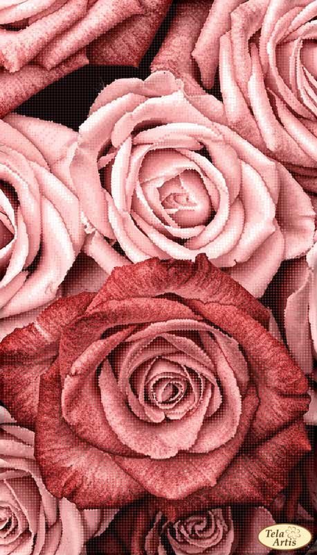 Фото Cхема для вишивки бісером Тела Артис ТА-452 Пудрові троянди