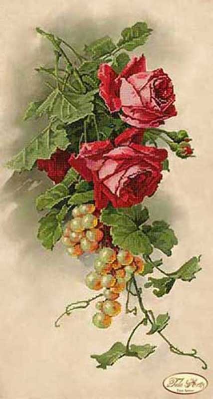 Фото Cхема для вишивки бісером Тела Артис ТК-024 Троянди і виноград
