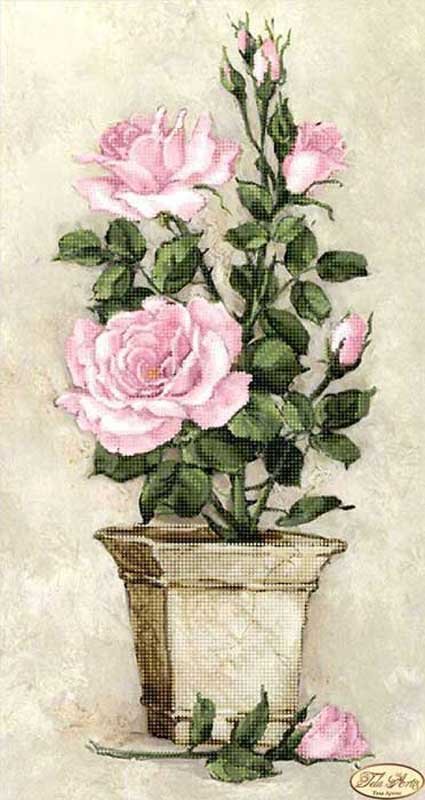 Фото Cхема для вишивки бісером Тела Артис ТК-026-1 Рожеві троянди
