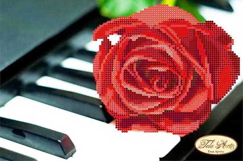 Photo Beading patterns Tela Artis TM-0054 Piano and rose