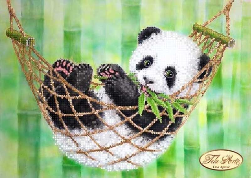 Photo Beading patterns Tela Artis TM-097 Panda in a hammock