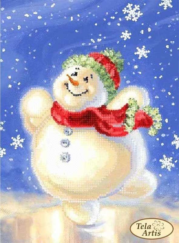 Фото Cхема для вишивки бісером Тела Артис ТМ-110 Щасливий сніговик