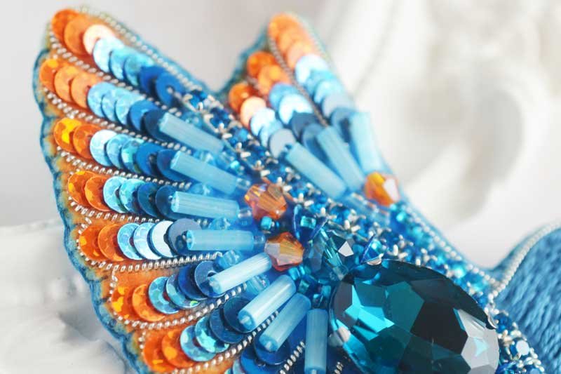 Фото 2 Набір для вишивання брошки з бісеру Тела Артис Б-024 Синій птах щастя (знятий з виробництва)