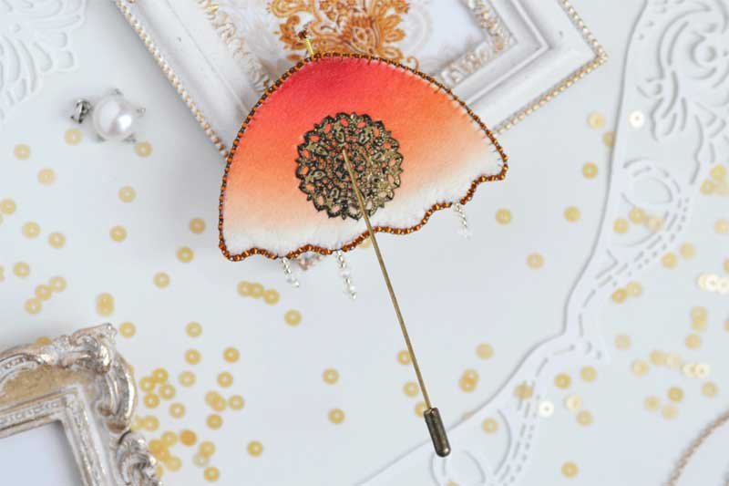 Фото 2 Набір для вишивання брошки з бісеру Тела Артис Б-106 Сонячна парасолька