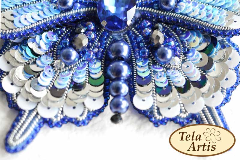 Фото 2 Набір для вишивання брошки з бісеру Тела Артис Б-209 Синій метелик