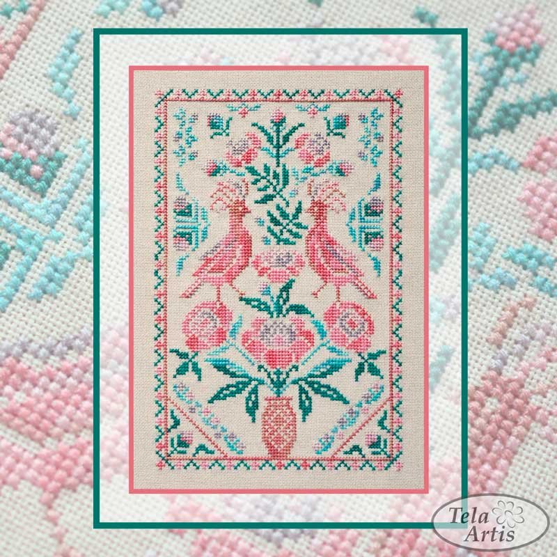 Photo 1 Cross Stitch Kits Tela Artis X-018 Tree of life. Peony