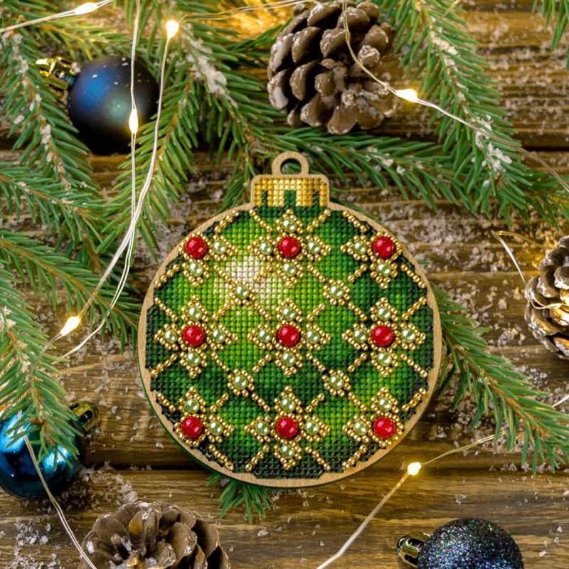 Photo Embroidery on wood with threads FairyLand FLW-007 Christmas Tree Toys  