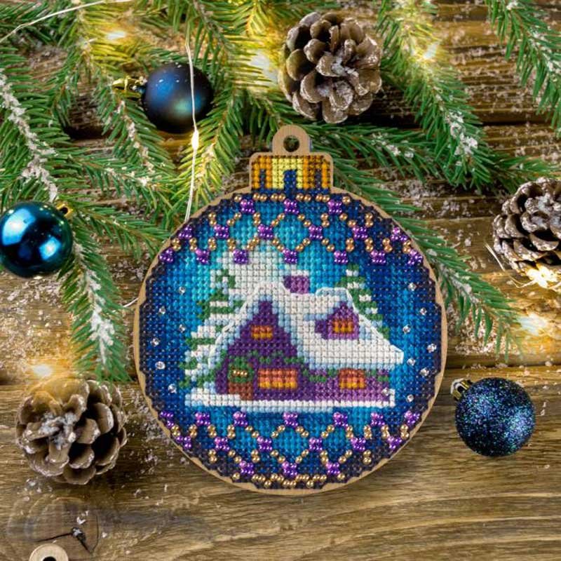 Photo Embroidery on wood with threads FairyLand FLW-019 Christmas Tree Toys  