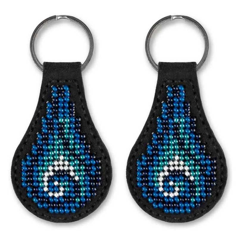 Photo 2 Beadwork on leather Wonderland Crafts FLBB-088 Keychain for keys