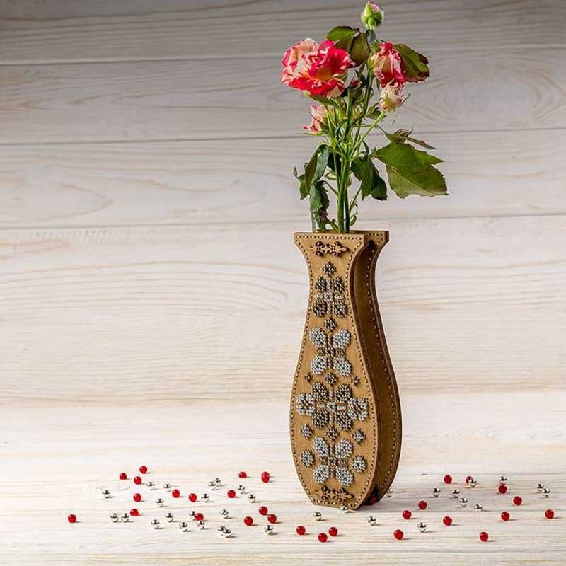 Photo Beadwork on wood FairyLand FLK-351 Vase