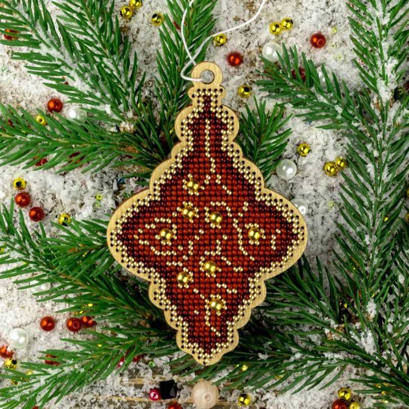 Photo Beadwork on wood Wonderland Crafts FLK-446 Christmas Tree Toys  