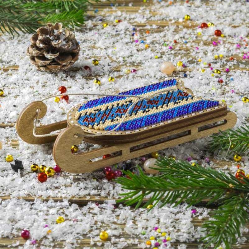 Photo Beadwork on wood Wonderland Crafts FLK-465 Christmas Tree Toys  