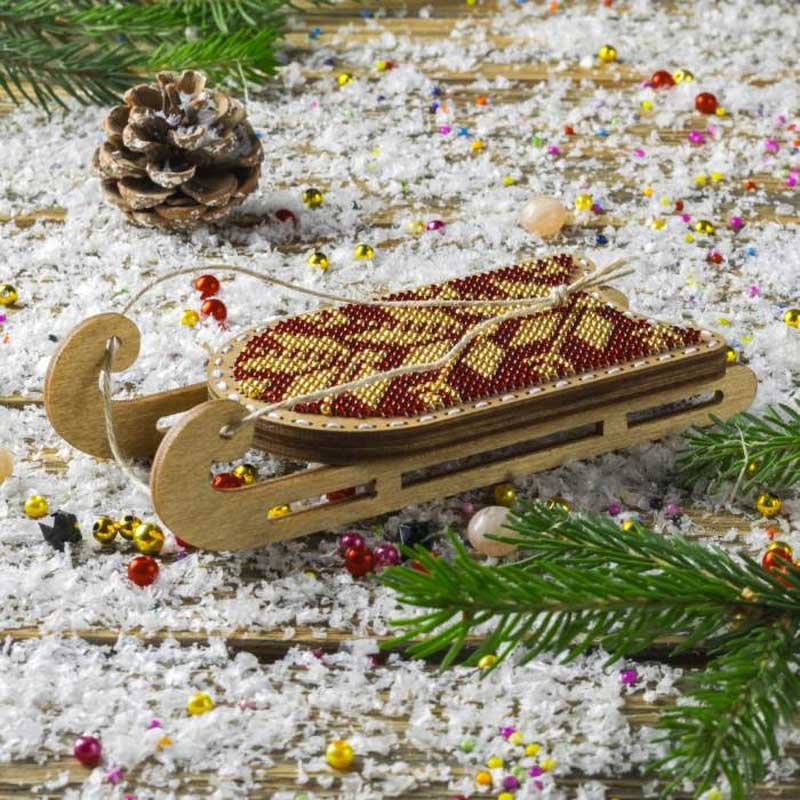 Photo Beadwork on wood Wonderland Crafts FLK-468 Christmas Tree Toys  