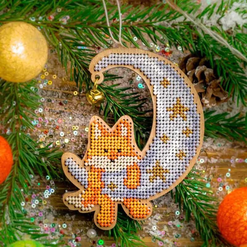 Photo Beadwork on wood Wonderland Crafts FLK-508 Christmas Tree Toys  