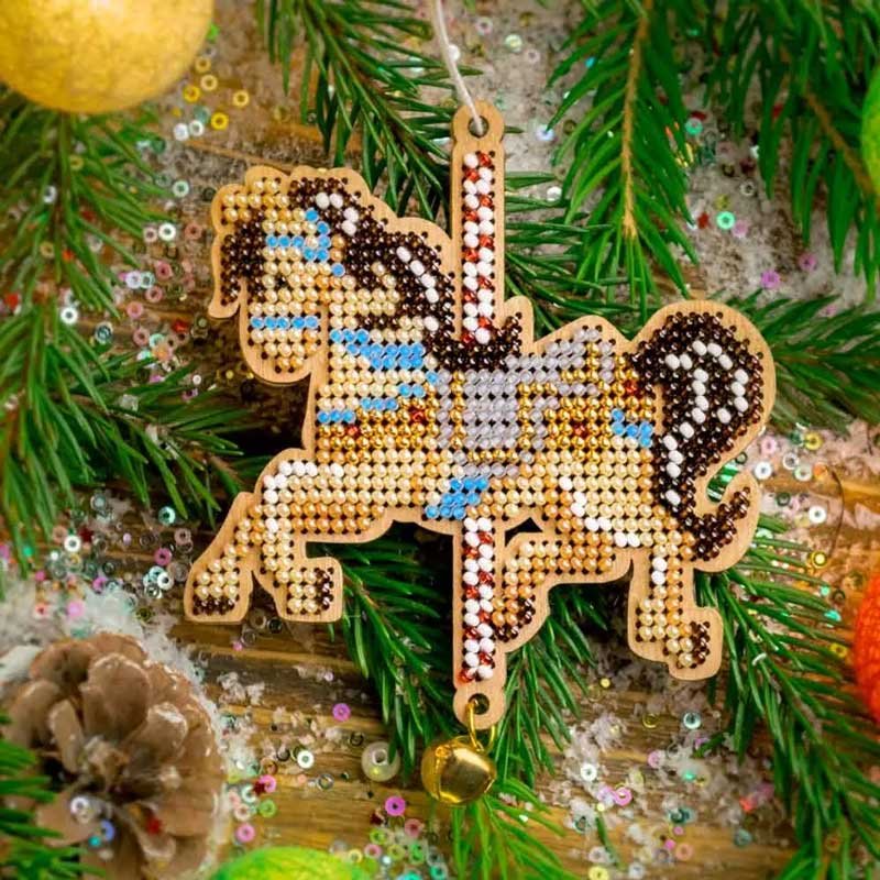 Photo Beadwork on wood Wonderland Crafts FLK-510 Christmas Tree Toys  