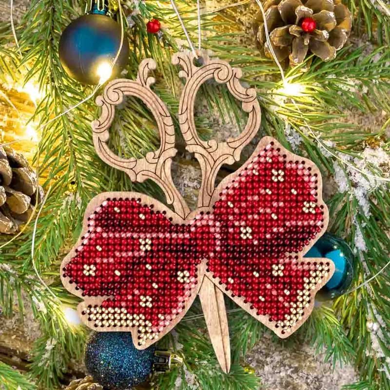 Photo Beadwork on wood Wonderland Crafts FLK-514 Christmas Tree Toys  