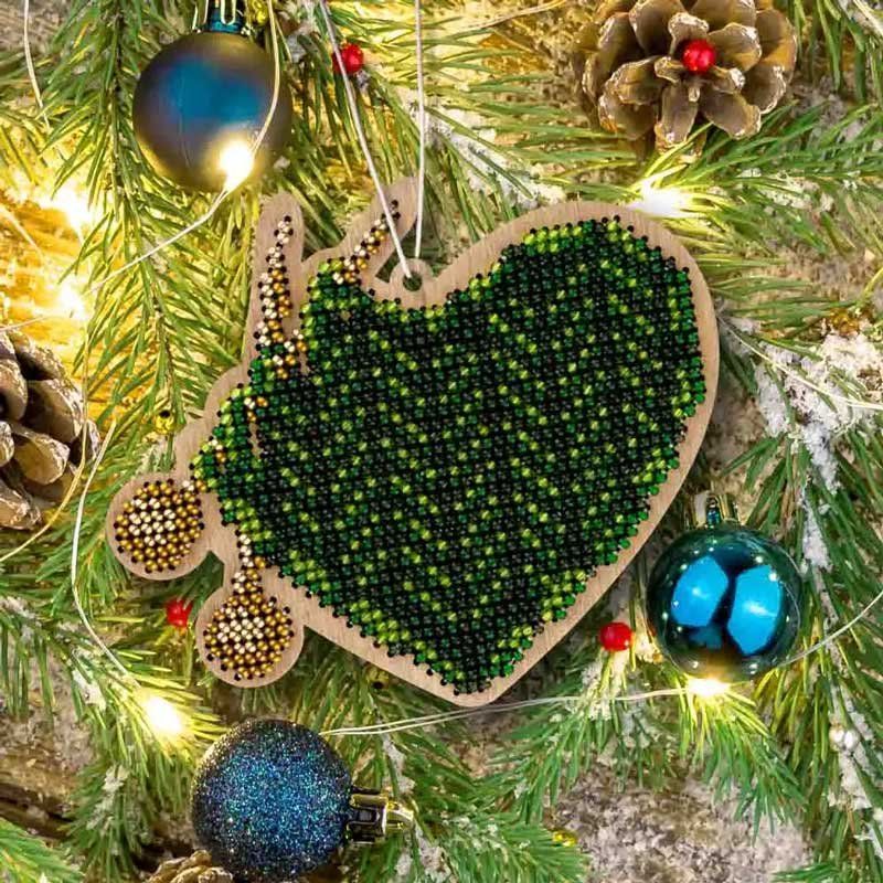 Photo Beadwork on wood Wonderland Crafts FLK-522 Christmas Tree Toys  