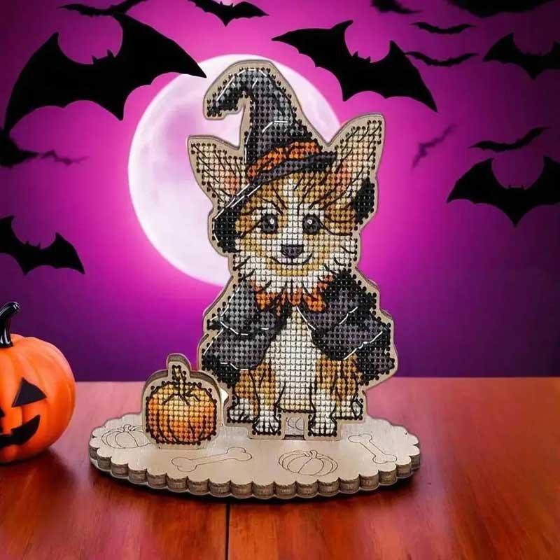 Photo Embroidery on wood with threads Wonderland Crafts FLW-050 Halloween