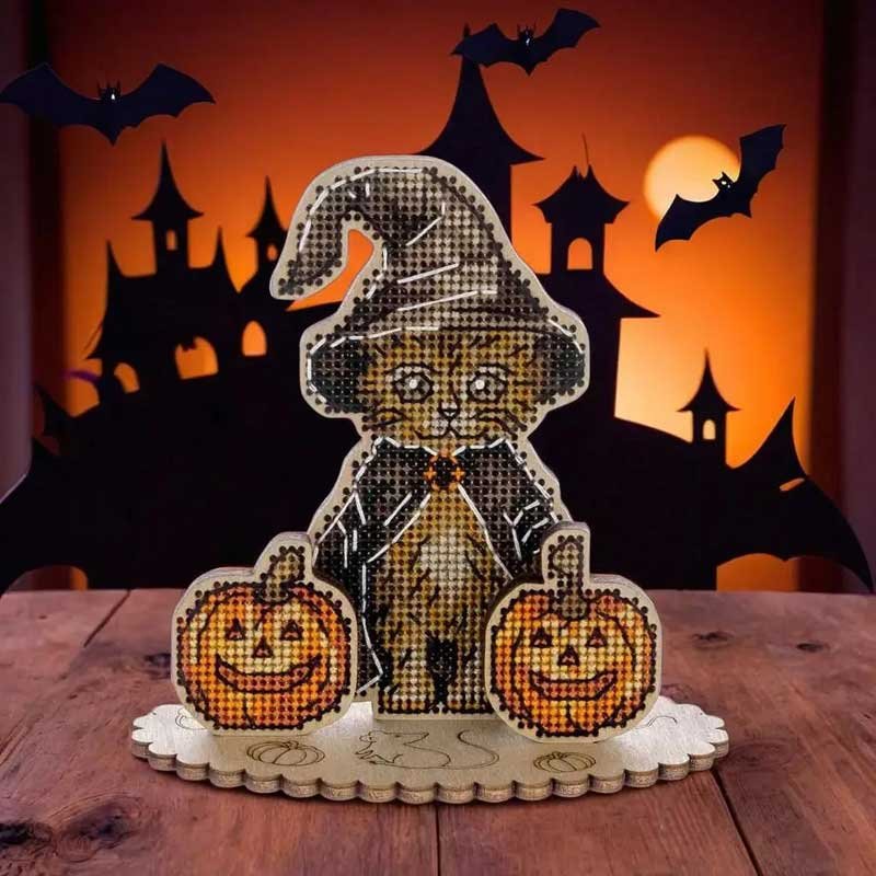 Photo Embroidery on wood with threads Wonderland Crafts FLW-060 Halloween