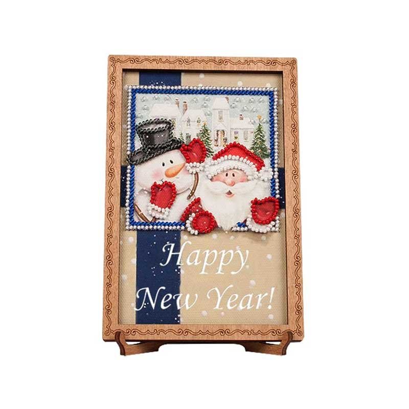 Фотографія Листівка для вишивки бісером Чарівна країна FLO-095 Happy New Year! Фото Листівка для вишивки бісером Чарівна країна FLO-095 Happy New Year!